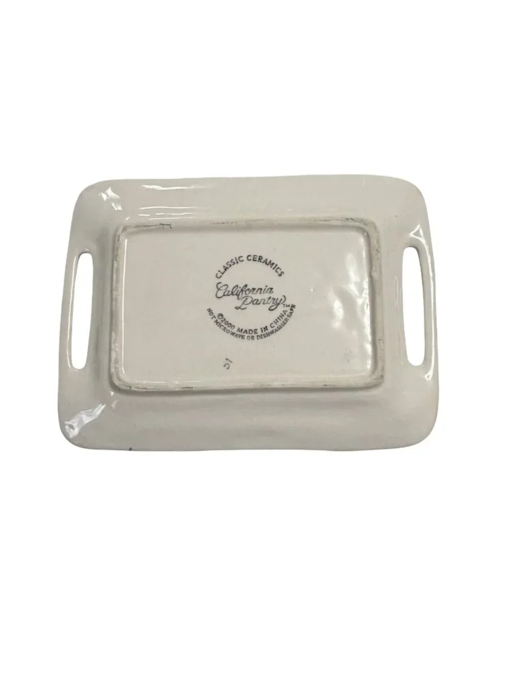 2000 California Pantry Three Waiters Ceramic Serving Tray 8x6 Handled